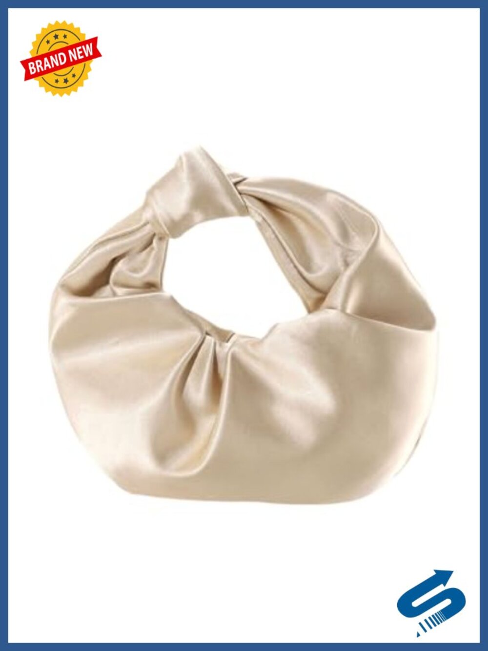 Satin Clutch Purses Knot Evening Bag Small Ruched Handbag Wedding Party